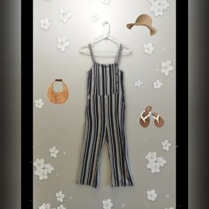 Blue and White Striped Romper (S)